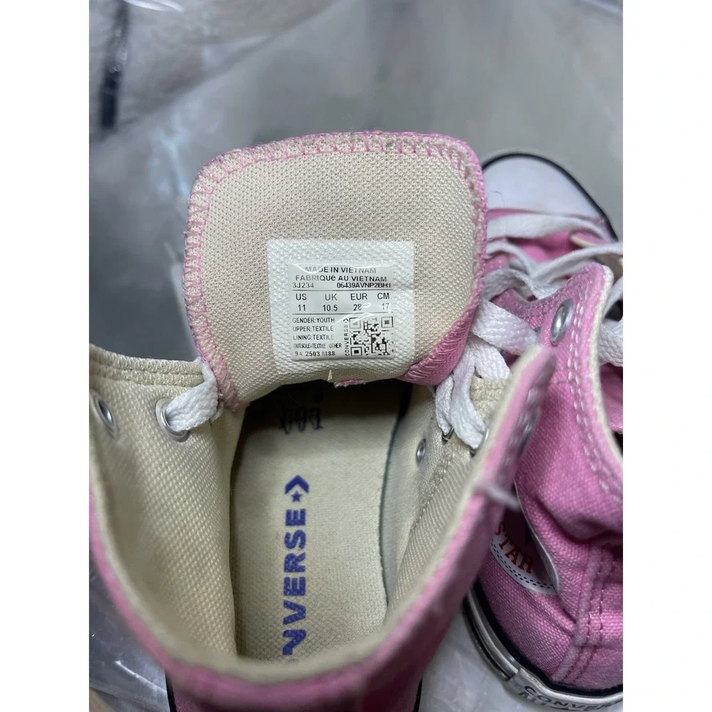 Pink Converse Chuck Taylors Girls Youth High Top Sneakers Size 11 8 Inches Long